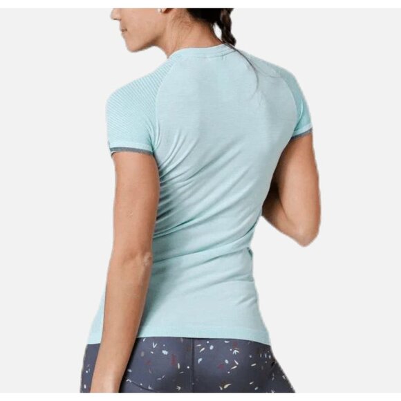 NWT Kari Traa Eva Wool Blend Tee L XL Mint Teal NEW Activewear Workout Training - Picture 2 of 7